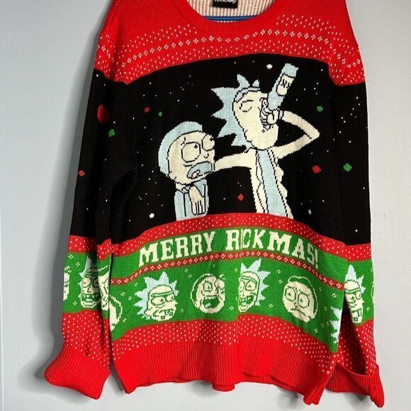 Rick and Morty Ugly Christmas Sweater Merry Rickmas XL Ripple Junction - Picture 2 of 6